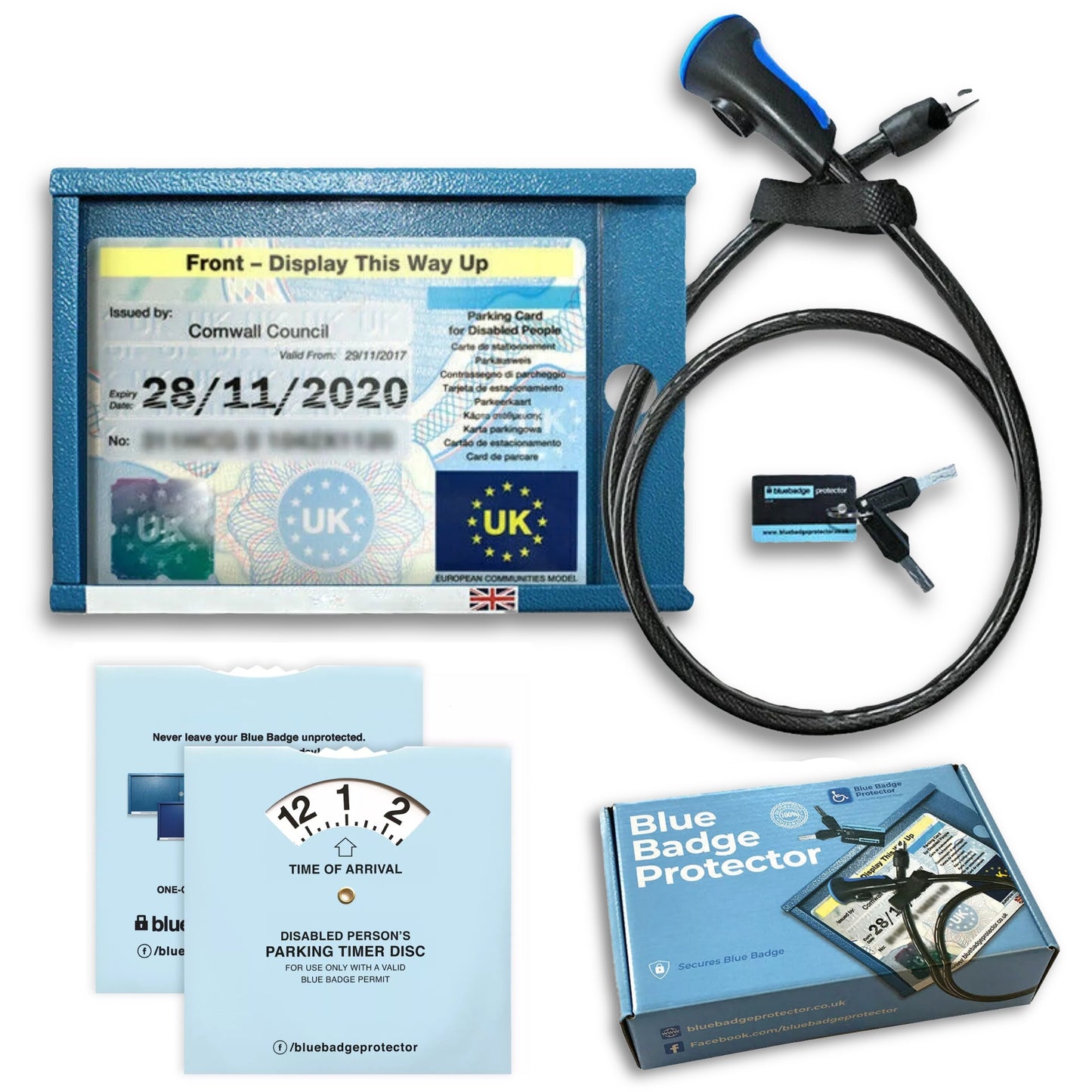 Single Blue Badge Protector/Clock Bundle