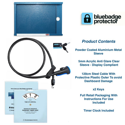 Single Blue Badge Protector/Clock Bundle