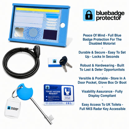 Single Blue Badge Protector Anti Theft Security Device & NKS Radar Key Bundle Set