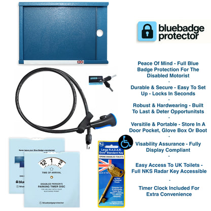 Single Blue Badge Protector/Clock/key Bundle