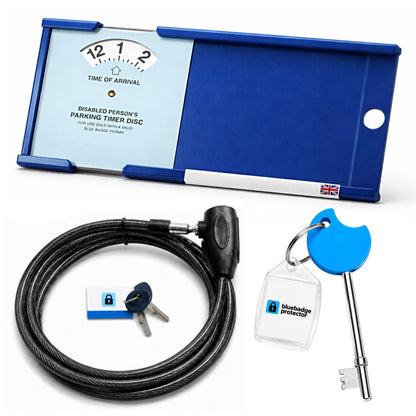 Double Blue Badge Protector Anti Theft Security Timer Clock/NKS Radar Key Bundle Set